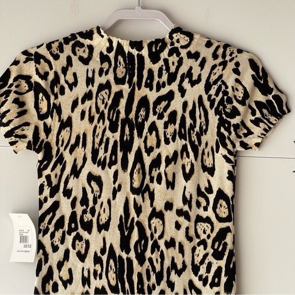 KC Parker Girls 10/12 Tunic Dress Sweater Animal Print Rhinestone Beaded Dress - Picture 11 of 13
